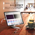 ⁦محول جاك من النوع سي إلى 3.5 ملم من النوع سي إلى 3.5 ملم، محول مقبس صوت لنوع سي دي ال ايه، سماعة رأس بدون استخدام اليدين بخاصية إلغاء الضوضاء⁩ - الصورة ⁦8⁩