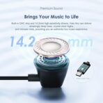 ⁦اورايمو سماعة اذن سلكية من هالو ايري مع قابس نوع سي، سماعات اذن ستيريو هاي فاي USB C مع ميكروفون وتحكم في مستوى الصوت، متوافقة مع الهواتف الذكية بمنافذ نوع C (أسود)⁩ - الصورة ⁦8⁩