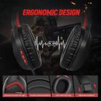 ⁦سماعة ألعاب GS401 سلكية ولاسلكية بتردد 2.4 جيجاهرتز، وضعان (RGB)، صوت محيطي ستيريو 7.1 - صوت محيطي لاسلكي افتراضي 7.1، مع ميكروفون، وسماعات أذن جلدية مريحة للغاية للاستخدام بزر واحد لثلاثة أنواع من تأثيرات صوت الألعاب/الصوت/الفيديو/البث المباشر - أسود⁩ - الصورة ⁦7⁩