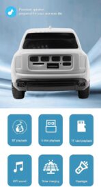 ⁦مكبر صوت ستيريو كيسونلي B9 للسيارة يعمل بالطاقة الشمسية مع مصباح يدوي من كيه ام تكنولوجي - مخرج 10 وات وبطارية 1800 ميلي أمبير في الساعة، أبيض⁩ - الصورة ⁦7⁩