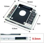 ⁦هارد كادي من الألمنيوم بسماكة 9.5 ملم (حافظة محرك الأقراص الصلبة) مع محول ساتا 3.0 لمحركات الأقراص 2.5 SSD لأجهزة اللاب توب ومحركات DVD/CD-ROM⁩ - الصورة ⁦7⁩