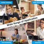 ⁦ميكروفون لافالير لاسلكي احترافي type-c يدعم أجهزة أندرويد والكمبيوتر بتقنية اومني دايركشنال لالتقاط الصوت من جميع الاتجاهات للمقابلات وتسجيل فيديوهات وبودكاست ومدونات ويوتيوب من بويا⁩ - الصورة ⁦4⁩