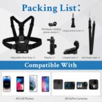 ⁦حامل موبايل يثبت على الصدر وحزام صدر قابل للتعديل لحمل الموبايل كما يناسب حمل كاميرا جو برو هيرو 13 12 11 10 9 8 7 6 5 لدي جيه اي اوسمو ومعظم الموبايلات⁩ - الصورة ⁦3⁩