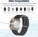 ⁦Apple كابل شحن ساعة USB نوع سي 2023، شاحن مغناطيسي لاسلكي معتمد من ابل لساعة اي ووتش، بطول 1 متر، قاعدة محمولة متوافق مع طراز 10/9/8/7/6/5/4/3/2/1/الترا⁩ - الصورة ⁦5⁩