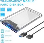 ⁦حافظة هارد ديسك 2.5 انش  - علبة خارجية للقرص الصلب - USB 3.0 ساتا للهارد ديسك SSD - بدون ادوات - شفاف⁩ - الصورة ⁦4⁩