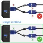 ⁦كابل محول VGA مزدوج لتقسيم الشاشة إلى شاشتين  موصل ذكر واحد موصلين أنثويين فيديو بتصميم Y لتكرار الصورة على شاشتين. حاسوب شخصي محمول جهاز العرض شاشة عرض⁩ - الصورة ⁦4⁩