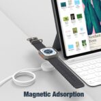 ⁦Apple كابل شحن ساعة USB نوع سي 2023، شاحن مغناطيسي لاسلكي معتمد من ابل لساعة اي ووتش، بطول 1 متر، قاعدة محمولة متوافق مع طراز 10/9/8/7/6/5/4/3/2/1/الترا⁩ - الصورة ⁦6⁩