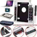 ⁦هارد كادي من الألمنيوم بسماكة 9.5 ملم (حافظة محرك الأقراص الصلبة) مع محول ساتا 3.0 لمحركات الأقراص 2.5 SSD لأجهزة اللاب توب ومحركات DVD/CD-ROM⁩ - الصورة ⁦9⁩