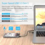 ⁦حافظة هارد ديسك 2.5 انش  - علبة خارجية للقرص الصلب - USB 3.0 ساتا للهارد ديسك SSD - بدون ادوات - شفاف⁩ - الصورة ⁦5⁩