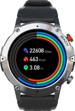 ⁦ساعة Buddy الذكية Crown J2، شاشة لمس LCD مقاس 1.39 بوصة، بلوتوث الإصدار 5.2، مقاومة للماء، بطارية 400 مللي أمبير، سوار سيليكون، أسود .⁩ - الصورة ⁦9⁩