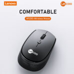 ⁦لينوفو WS202 ماوس لاسلكي أسود لأجهزة الكمبيوتر المحمول سطح المكتب الأعمال مكتب الألعاب الرئيسية الماوس مع استقبال USB .⁩ - الصورة ⁦6⁩