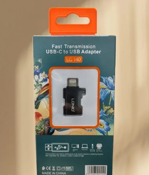 محول LDNIO LC140 – OTG من Lightning إلى USB – متوافق مع أجهزة iPhone – صغير الحجم وسريع الأداء