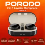 ⁦ميكروفون Porodo Lavalier ، موصل من النوع C مع محول لايتنينج عملي ومتعدد الاستخدامات حجمه الصغير يسهل تخزينه وحمله، مما يضمن لك الاستعداد الدائم لالتقاط اللحظة تصميمه البسيط سهل الاستخدام يُسهّل عملية التوصيل والاقتران - أسود .⁩ - الصورة ⁦3⁩