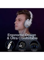 ⁦سماعة رأس للألعاب SOMIC G909PRO 7.1 محيطية افتراضية مزودة بمنفذ USB فوق الأذن مع ميكروفون وتحكم في مستوى الصوت ومصباح LED (أبيض)⁩ - الصورة ⁦5⁩