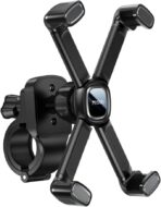 حامل جوال للدراجة النارية والهوائية من V Volt موديل C191، قاعدة تثبيت قوية، مقاوم للاهتزاز، قبضة رباعية آمنة، لا يسقط أثناء القيادة السريعة أو الطرق الوعرة