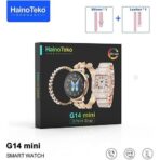 ساعة سمارت نسائية بتصميم مميز مع 3 أسوار مختلفة HainoTeko G14 Mini Smart Watch