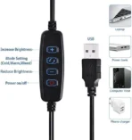 ⁦إضاءة حلقية محمولة بتقنية LED مقاس 10 بوصات (26 سم) للتصوير الذاتي، مناسبة للكاميرا والهاتف وتطبيقات تيك توك ويوتيوب. إضاءة مكياج حلقية قابلة للطي وخفيفة الوزن. طولها 7 أقدام. مزودة بثلاثة أوضاع إضاءة LED.⁩ - الصورة ⁦10⁩