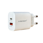 شاحن X-Scoot CH-255 بقوة 45 واط بتقنية GaN – شحن سريع فائق مع تصميم مدمج لأجهزة الهواتف، التابلت، واللابتوب