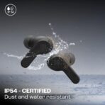 ⁦سماعات اذن لاسلكية ويف بيم ترو من جيه بي ال، صوت جهوري عميق، مقاس مريح، بطارية 32 ساعة، محيط ذكي، توك ثرو، بدون استخدام اليدين + اوير، مقاومة للماء والغبار - اسود، JBLWBEAMBLK⁩ - الصورة ⁦4⁩