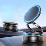 ⁦حامل هاتف مغناطيسي Magsafe دوار 360° مع كوب شفط – مزدوج الوجه، قابل للطي والسحب – إصدار محسن للسيارة والمكتب والمنزل .⁩ - الصورة ⁦9⁩
