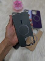 ⁦جراب  iPhone 16 Pro Max، جراب هاتف MagSafe من الجلد والسيليكون قوي مقاوم للصدمات، جراب نحيف للغاية مع بطانة داخلية لمنع ظهر هاتفك من الخدوش، يدعم الشحن اللاسلكي، حماية شديدة التحمل ومضاد للخدش⁩ - الصورة ⁦9⁩