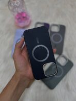 ⁦جراب  iPhone 15 Pro Max، جراب هاتف MagSafe من الجلد والسيليكون قوي مقاوم للصدمات، جراب نحيف للغاية مع بطانة داخلية لمنع ظهر هاتفك من الخدوش، يدعم الشحن اللاسلكي، حماية شديدة التحمل ومضاد للخدش⁩ - الصورة ⁦5⁩