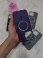 ⁦جراب  iPhone 15 Pro Max، جراب هاتف MagSafe من الجلد والسيليكون قوي مقاوم للصدمات، جراب نحيف للغاية مع بطانة داخلية لمنع ظهر هاتفك من الخدوش، يدعم الشحن اللاسلكي، حماية شديدة التحمل ومضاد للخدش⁩ - الصورة ⁦3⁩