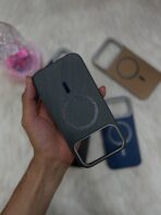 ⁦جراب  iPhone 11 Pro Max، جراب هاتف MagSafe من الجلد والسيليكون قوي مقاوم للصدمات، جراب نحيف للغاية مع بطانة داخلية لمنع ظهر هاتفك من الخدوش، يدعم الشحن اللاسلكي، حماية شديدة التحمل ومضاد للخدش⁩ - الصورة ⁦6⁩