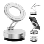 ⁦حامل هاتف مغناطيسي Magsafe دوار 360° مع كوب شفط – مزدوج الوجه، قابل للطي والسحب – إصدار محسن للسيارة والمكتب والمنزل .⁩ - الصورة ⁦22⁩