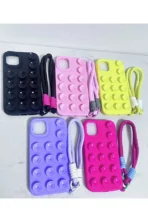 ⁦جراب هاتف ثلاثي الأبعاد مزود بكأس شفط مع حزام حبل لهاتف iPhone 11  غطاء واقٍ ناعم من الصدمات⁩ - الصورة ⁦4⁩