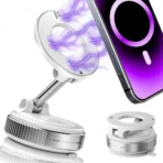 ⁦حامل هاتف مغناطيسي Magsafe دوار 360° مع كوب شفط – مزدوج الوجه، قابل للطي والسحب – إصدار محسن للسيارة والمكتب والمنزل .⁩ - الصورة ⁦23⁩