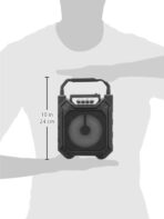 ⁦مكبر صوت صغير قابل للحمل يعمل بالبلوتوث، طراز D004W ومزود بقرص على شكل حرف U ويقبل بطاقة - لون اسود⁩ - الصورة ⁦2⁩