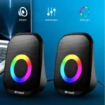 ⁦مكبر صوت Kisonli Mini X7 3.5 وات مكبر صوت متعدد الوسائط للكمبيوتر الشخصي، والألعاب، والموسيقى، والدراسة، وأعلى مع مدخلات USB، مدخلات مدخلات 3.5 سلكية، مسرح ملون، سلك منزلي 2.0، جودة جيدة، خيار عام ممتاز .⁩ - الصورة ⁦3⁩