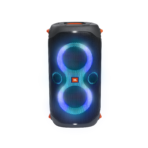 ⁦مكبر صوت بارتي بوكس 110 JBL من هارمان، محمول يعمل بالبلوتوث مع جهوري قابل للتعديل، عرض ضوئي ديناميكي، وقت تشغيل 12 ساعة، مقاوم للرذاذ IPX4، مدخلات جيتار وميكروفون (160 واط، أسود)⁩ - الصورة ⁦2⁩