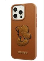 جراب جلدي GUESS نسائي مطرز صُمّم خصيصًا لهاتف iPhone 16 Pro