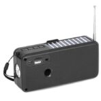 ⁦مكبر صوت بلوتوث محمول (وراديو قابل لإعادة الشحن يعمل بالطاقة الشمسية يدعم محرك فلاش وقارئ بطاقة ذاكرة ويعمل بالطاقة الشمسية مع مصباح يدوي Z160 - أسود)⁩ - الصورة ⁦2⁩