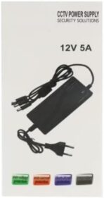 ⁦محول امداد طاقة تيار مستمر 12 فولت 5 امبير 4 كابلات مقسمة لكاميرات المراقبة سي تي في من زيرو⁩ - الصورة ⁦3⁩