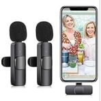 ⁦ميكروفون K9 لاسلكي مزدوج - متوافق مع جميع انواع الهواتف متعدد الاتجاهات بخاصية التوصيل والتشغيل للمقابلات والبث المباشر لفيديو يوتيوب - هايبر كارديويد⁩ - الصورة ⁦4⁩