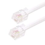 ⁦كابل تليفون بطول 15 متر فعلى ابيض اللون RJ11 +كليبسات وافيز بلاستيك للتثبيت، لهاتف ذكي⁩ - الصورة ⁦2⁩