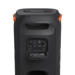 ⁦مكبر صوت بارتي بوكس 110 JBL من هارمان، محمول يعمل بالبلوتوث مع جهوري قابل للتعديل، عرض ضوئي ديناميكي، وقت تشغيل 12 ساعة، مقاوم للرذاذ IPX4، مدخلات جيتار وميكروفون (160 واط، أسود)⁩ - الصورة ⁦3⁩