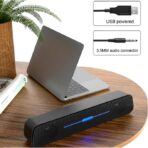 ⁦سماعة الألعاب Kisonli i-520 - مكبر صوت ستيريو 2.0 قناة، صوت عالي الجودة - 6 وات، مزود بمنفذ USB، مثالي لأجهزة الكمبيوتر الشخصية واللاب توب - أسود⁩ - الصورة ⁦3⁩