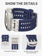 ⁦سوار سيليكون ناعم بمخلب مزدوج متوافق مع ساعة ابل الترا 2/الترا 49 ملم، سلسلة 10 46 ملم، 9/8/7 45 ملم، SE2/SE/6/5/4 44 ملم، 3/2/1 42 ملم، موصل معدني متين⁩ - الصورة ⁦5⁩