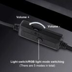 ⁦سماعات كيسونلي X17 مع إضاءة ار جي بي - صوت ستيريو عالي الجودة مع تأثيرات إضاءة متعددة، وتصميم مبتكر باستخدام تقنية USB⁩ - الصورة ⁦9⁩