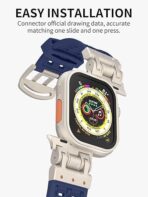 ⁦سوار سيليكون ناعم بمخلب مزدوج متوافق مع ساعة ابل الترا 2/الترا 49 ملم، سلسلة 10 46 ملم، 9/8/7 45 ملم، SE2/SE/6/5/4 44 ملم، 3/2/1 42 ملم، موصل معدني متين⁩ - الصورة ⁦4⁩