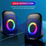 ⁦مكبر صوت Kisonli Mini X7 3.5 وات مكبر صوت متعدد الوسائط للكمبيوتر الشخصي، والألعاب، والموسيقى، والدراسة، وأعلى مع مدخلات USB، مدخلات مدخلات 3.5 سلكية، مسرح ملون، سلك منزلي 2.0، جودة جيدة، خيار عام ممتاز .⁩ - الصورة ⁦5⁩