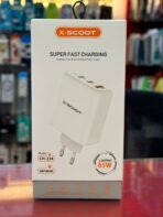 ⁦شاحن حائط X-Scoot CH-234 مزود بمنفذين PD Type-C + USB 65 وات للشحن السريع⁩ - الصورة ⁦3⁩