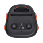 ⁦مكبر صوت بارتي بوكس 110 JBL من هارمان، محمول يعمل بالبلوتوث مع جهوري قابل للتعديل، عرض ضوئي ديناميكي، وقت تشغيل 12 ساعة، مقاوم للرذاذ IPX4، مدخلات جيتار وميكروفون (160 واط، أسود)⁩ - الصورة ⁦4⁩