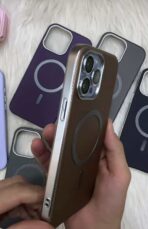 ⁦جراب  iPhone 14 Pro Max، جراب هاتف MagSafe من الجلد والسيليكون قوي مقاوم للصدمات، جراب نحيف للغاية مع بطانة داخلية لمنع ظهر هاتفك من الخدوش، يدعم الشحن اللاسلكي، حماية شديدة التحمل ومضاد للخدش⁩ - الصورة ⁦5⁩