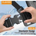 ⁦PLOKAMA حامل الصدر CX-10 للكاميرا الرياضية والهاتف الذكي - تصوير منظور الشخص الأول FPV - مرن، قابل للتعديل 360 درجة، سريع الفك للأجهزة الرياضية - اسود⁩ - الصورة ⁦5⁩