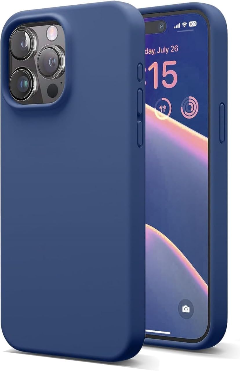 514Ih6hLkyL._AC_SL1280_ جراب حماية رفيع من السيليكون السائل مع 3 طبقات من المطاط الناعم المقاوم للصدمات وبطانة مايكروفايبر مضادة للخدش متوافق مع موبايل آيفون 13 برو - الصورة 1